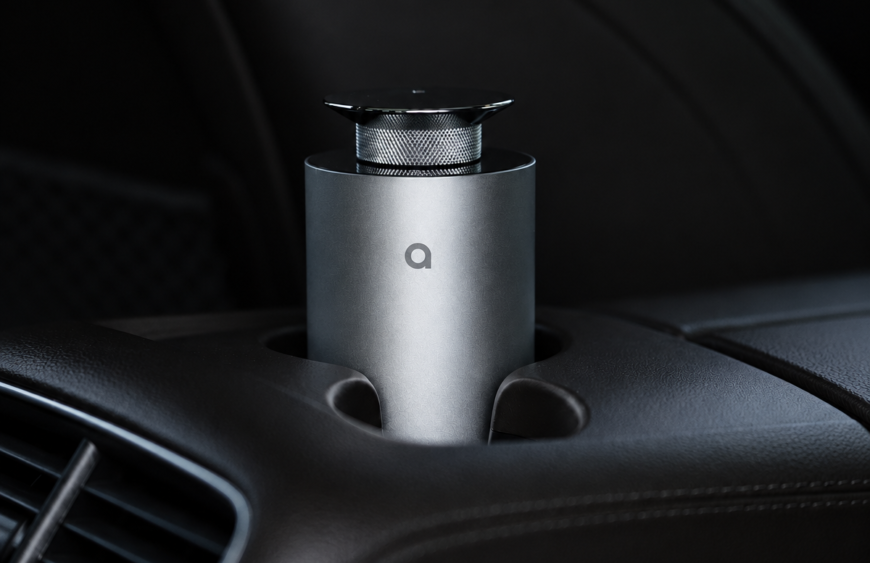AIREO CarPro I waterless car scent diffuser in premium aluminium – detail view
