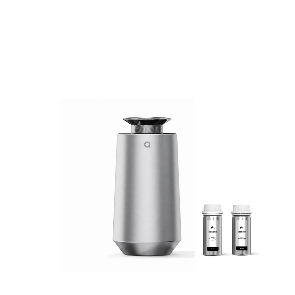 AIREO CarPro I waterless car diffuser in brushed aluminium, no water tank and no heating element
