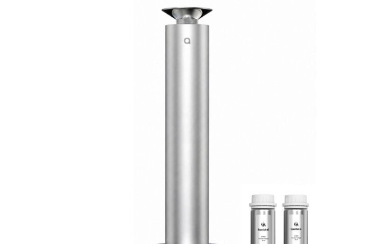 AURO A600 waterless desktop scent diffuser in sculptural aluminium