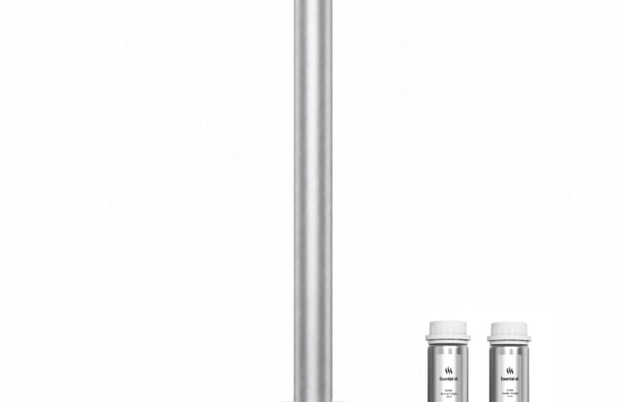 AURO A900 large-room waterless tower diffuser in brushed silver